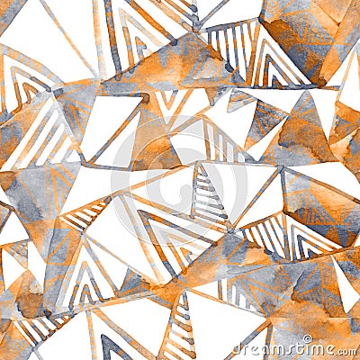 Abstract watercolor geometrical background. Cartoon Illustration
