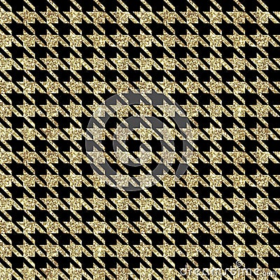 Abstract watercolor grunge hand painted glitter houndstooth monochrome seamless pattern Stock Photo