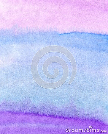 Abstract watercolor hand painted background. Colorful texture in pink, blue and purple colors. Stock Photo