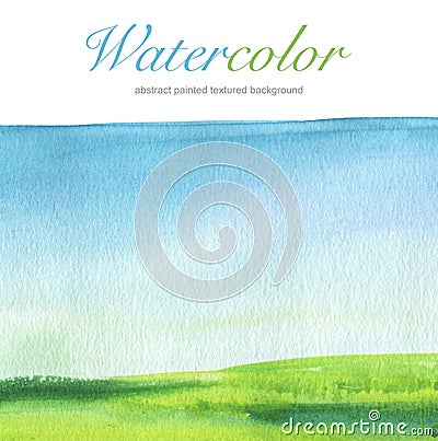 Abstract watercolor hand painted landscape background. Stock Photo
