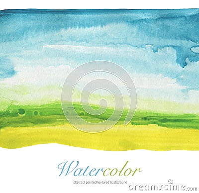 Abstract watercolor hand painted landscape background. Stock Photo