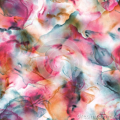 Abstract watercolor liquid stains luxury seamless background Stock Photo