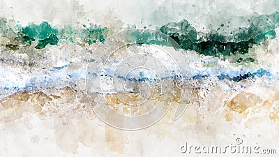 Abstract watercolor ocean blue sea wave. Creative abstract painted background, wallpaper, texture. Modern art. Contemporary art Stock Photo