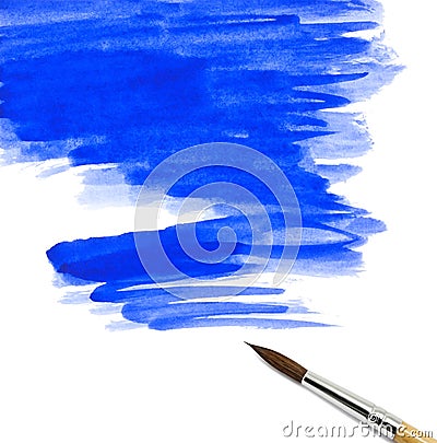 Abstract watercolor painted background with brush Stock Photo