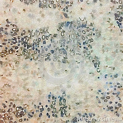 Abstract watercolor painted mosaic texture in black white brown and green Stock Photo