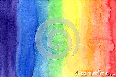 Abstract watercolor rainbow colors background Vector Illustration