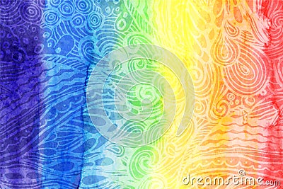 Abstract watercolor rainbow colors background Stock Photo