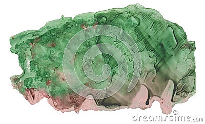 Abstract watercolor stain with splashes and spatters. Stock Photo