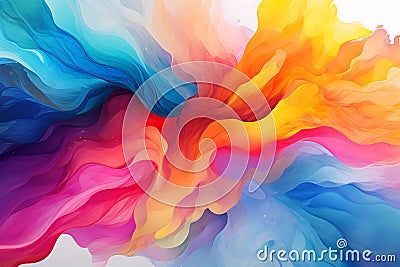 abstract watercolor swirls in vibrant hues Stock Photo