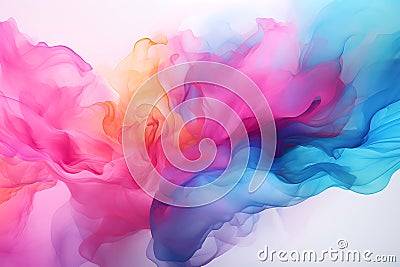 abstract watercolor swirls in vibrant hues Stock Photo