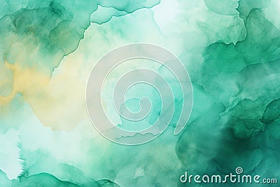 Abstract Watercolor Teal and Green Background. Stock Photo