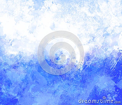 Abstract watercolor texture background with liquid fluid texture for background, gradient white and blue blotches and blobs Stock Photo