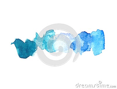 Abstract watercolor texture with painted stains and strokes. Delicate artistic background. Mix of blue colors. Stock Photo