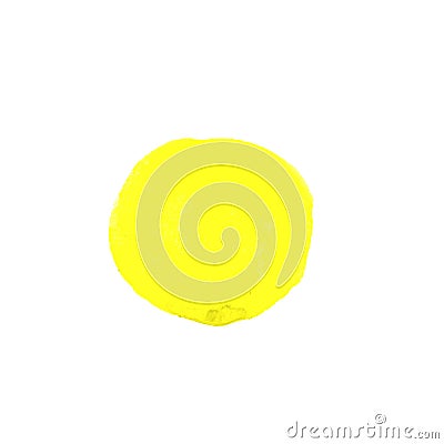 Abstract Watercolor yellow hand painted circle. Beautiful element for design. Color background Stock Photo
