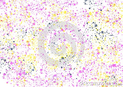 Abstract watercolors, colorful drops on white background .Drops of watercolor. Trendy Texture for add text message,pink and yellow Stock Photo