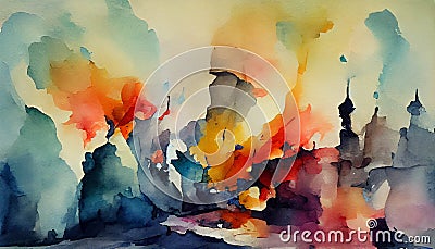 Abstract Watercolour Background Stock Photo