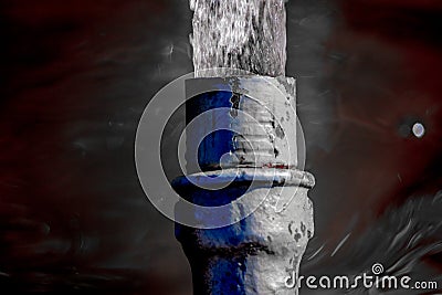 Abstract waterjet. Abstract fountain Stock Photo