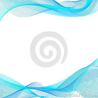 Abstract Wave background blue back white Vector Illustration