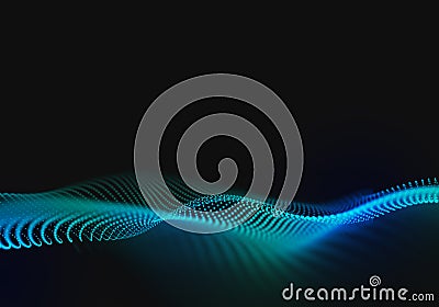 Abstract Wave Background with Connecting Dots and Lines Stock Photo