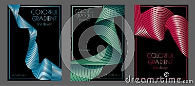 Abstract wave background. The effect of dynamic movement in parallel wavy lines Vector Illustration