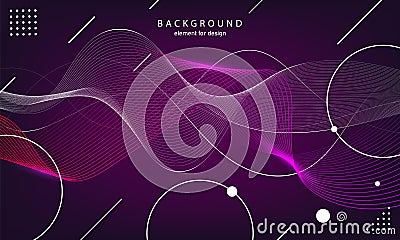 Abstract wave background. Element for design. Digital frequency track equalizer. Stylized line art. Curved wavy line smooth stripe Vector Illustration