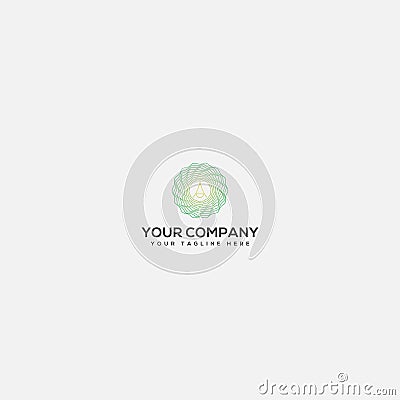 Abstract A wave circle logo, circle waves logo design Vector Illustration