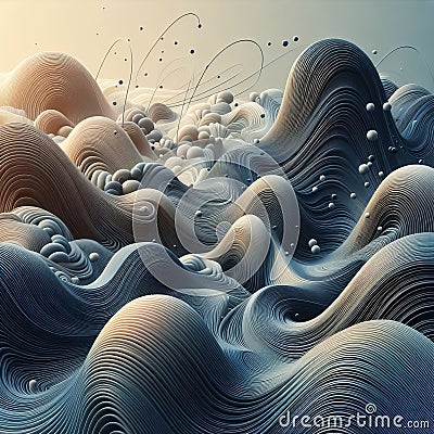 Abstract wave design with a textured and tactile feel, photore Stock Photo