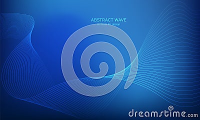 Abstract wave element for design. Digital frequency track equalizer. Stylized line art background. Colorful shiny wave with lines Vector Illustration