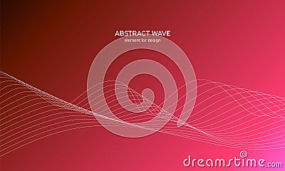 Abstract wave element for design. Digital frequency track equalizer. Stylized line art background. Colorful shiny wave with lines Vector Illustration