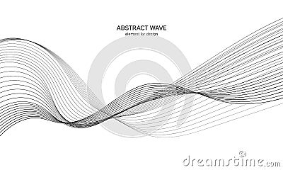 Abstract wave element for design. Digital frequency track equalizer. Stylized line art background. Vector illustration Vector Illustration