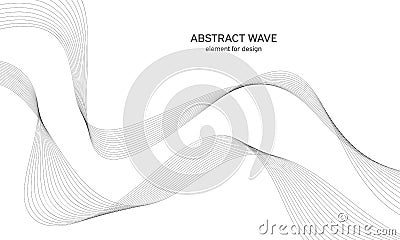 Abstract wave element for design. Digital frequency track equalizer. Stylized line art background. Vector illustration. Wave with Cartoon Illustration