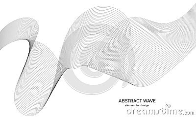 Abstract wave element for design. Digital frequency track equalizer. Stylized line art background. Vector illustration. Wave with Cartoon Illustration