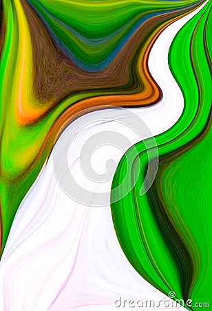 abstract wave line curl multicolored green white brown yellow pink modern background design template modern fashion Stock Photo