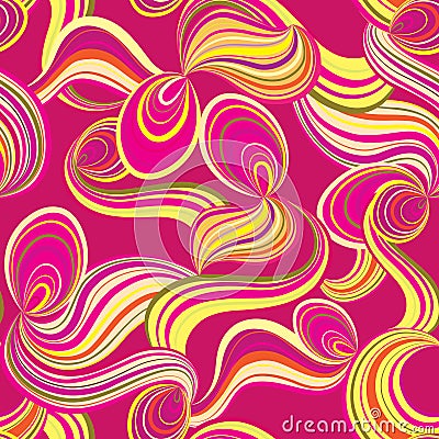 Abstract wave line and loops seamless pattern. Swirl striped texture Stock Photo