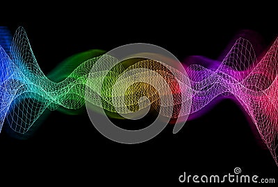 Abstract wave lines colorful sound music technology science Stock Photo