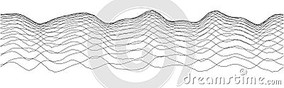 Abstract wave pattern design featuring undulating lines and geometric shapes for creative projects Vector Illustration