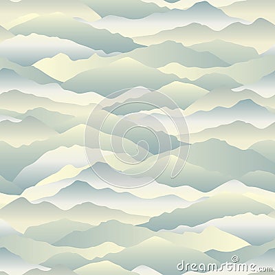 Abstract wave seamless pattern. Mountain skyline background. Land Stock Photo