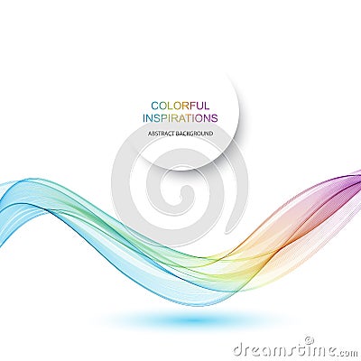 Abstract wave vector background, rainbow waved lines for brochure, website, flyer design. Spectrum wave. Rainbow color Vector Illustration