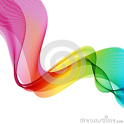 Abstract wave vector background, rainbow waved lines Vector Illustration