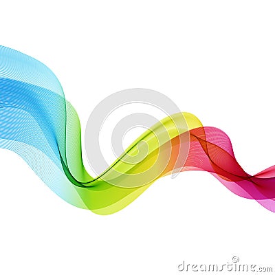 Abstract wave vector background, rainbow waved lines Vector Illustration