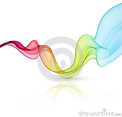 Abstract wave vector background, rainbow waved lines Vector Illustration