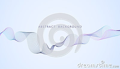 Abstract Wave Vector Beautiful lines concept technology network internet connection, particular molecular on a gray background Vector Illustration