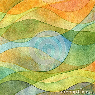 Abstract wave watercolor painted background Stock Photo