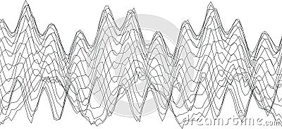 Abstract waveform design with complex line patterns for creative projects and modern art Vector Illustration