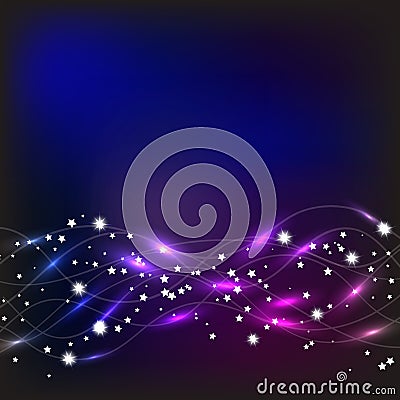 Abstract waves background in blue and lilac colors. Illustration Cartoon Illustration