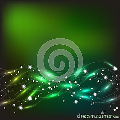 Abstract waves background in green and yellow colors. Vector illustration Vector Illustration