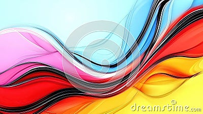 Abstract waves of color blending in a smooth, dynamic composition Stock Photo