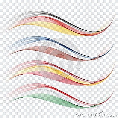 Abstract waves.The colors of the flag of Germany,France,Spain,Italy Vector Illustration