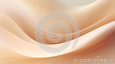 Abstract waves cream brown design with smooth curves and soft shadows on clean modern background Stock Photo