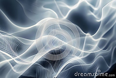 Abstract Waves Flowing Dynamically Across a Dark Background, Creating an Intriguing Digital Art piece, Evoking Feel Stock Photo